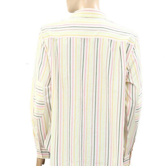 Kerri Rosenthal Shrunken Pia Shirt Tunic Top Buttondown Striped Poplin M - Picture 10 of 11